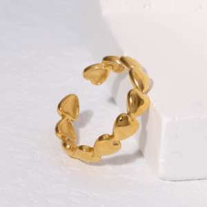 Anillo corazones dorado